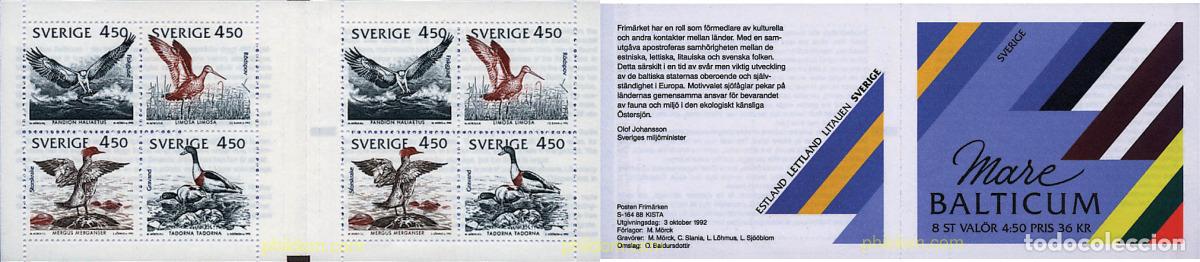 Sellos: 3141 MNH SUECIA 1992 AVES DE LA RIBERA DEL BALTICO