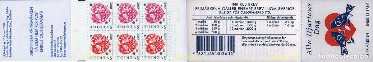Sellos: 2143 MNH SUECIA 1998 SAN VALENTIN