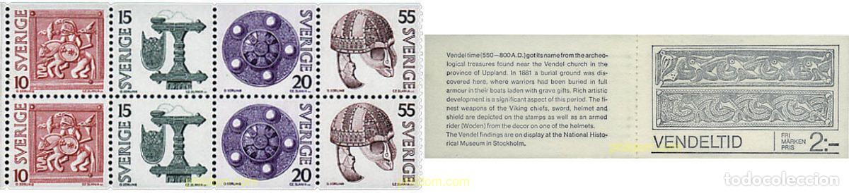 Sellos: 109260 MNH SUECIA 1975 PIEZAS ARQUEOLOGICAS DEL PERIODO VENDEL
