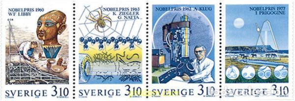 Stamps: 112423 MNH SUECIA 1988 PREMIOS NOBEL DE QUIMICA