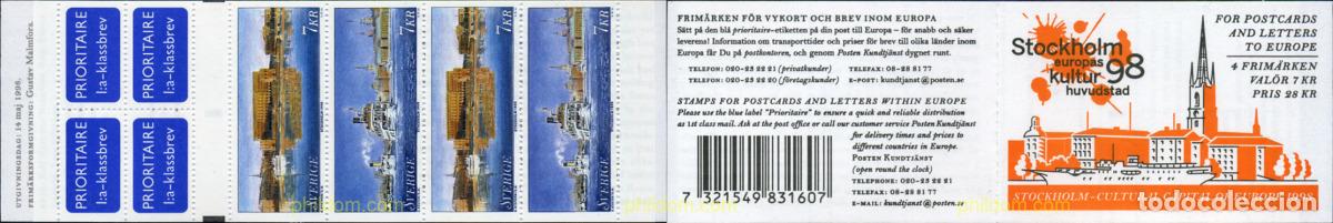Timbres: 364275 MNH SUECIA 1998 ESTOCOLMO CAPITAL EUROPEA DE LA CULTURA