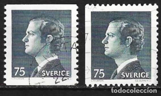 Sellos: Suecia 1974 - Mi 850 yA & 850 yDl - YT 829 & 829a - Rey Carlos XVI Gustavo
