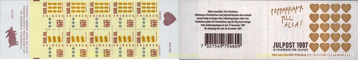 Stamps: 3238 MNH SUECIA 1997 NAVIDAD. FIGURITAS DE BIZCOCHO