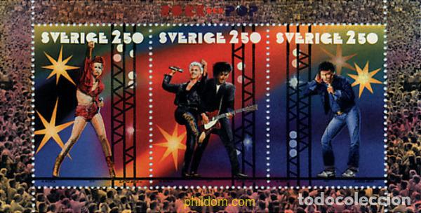 Sellos: 112804 MNH SUECIA 1991 MUSICA POP EN SUECIA