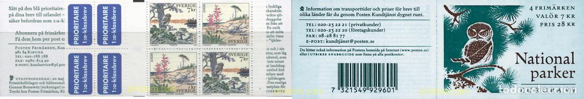 Sellos: 1746 MNH SUECIA 1999 EUROPA CEPT. RESERVAS Y PARQUES NATURALES