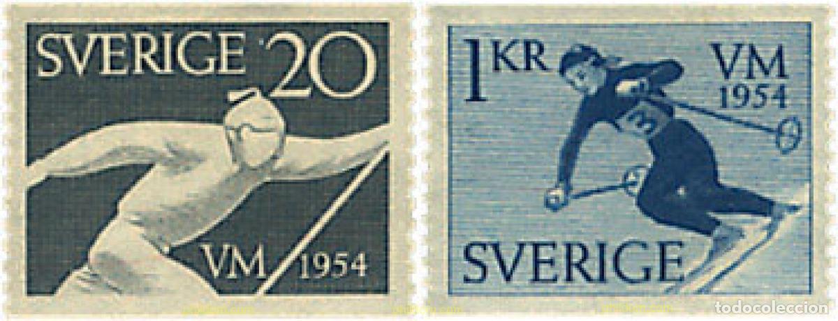 Sellos: 77954 MNH SUECIA 1954 CAMPEONATOS DEL MUNDO DE ESQUI