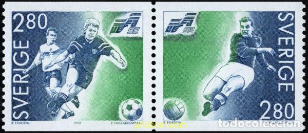 Sellos: 112893 MNH SUECIA 1992 CAMPEONATOS DE EUROPA DE FUTBOL. SUECIA 1992