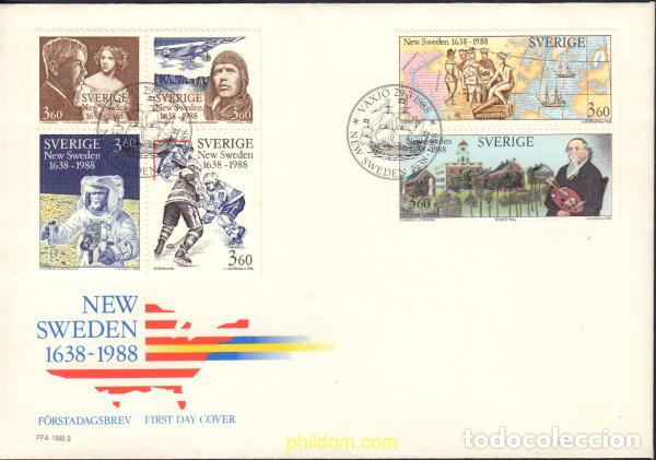 Sellos: 544137 MNH SUECIA 1988 350 ANIVERSARIO DE NUEVA SUECIA