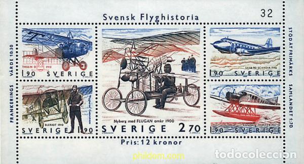 Sellos: 91419 MNH SUECIA 1984 PIONEROS DE LA AVIACION SUECA