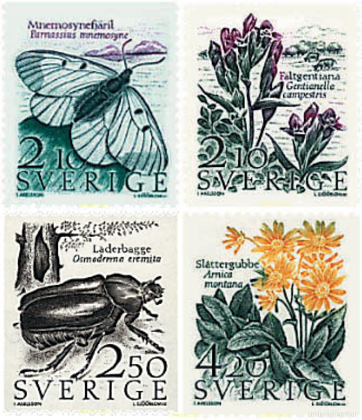 Sellos: 93674 MNH SUECIA 1987 FAUNA Y FLORA EN PELIGRO DE EXTINCION