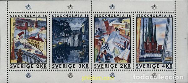 Sellos: 111709 MNH SUECIA 1985 STOCKHOLMIA 86. EXPOSICION FILATELICA INTERNACIONAL