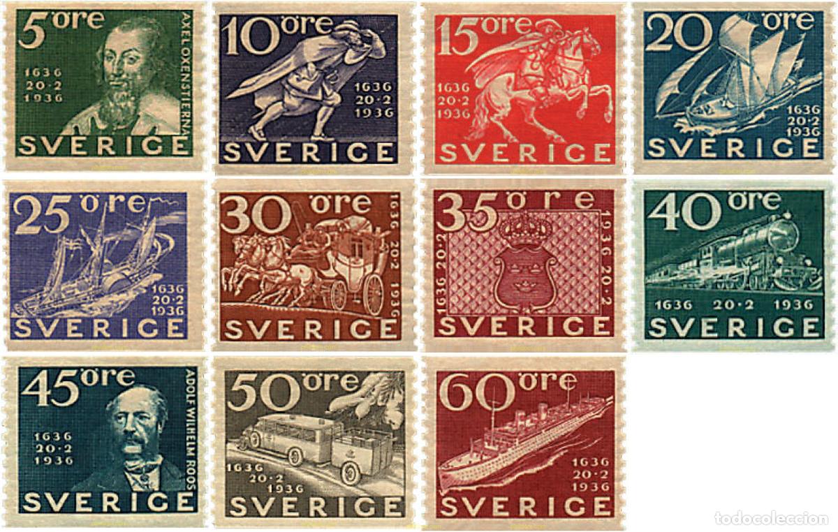 Stamps: 367857 HINGED SUECIA 1936 3 CENTENARIO DE LA MUERTE DE GUSTAVO II ADOLFO.