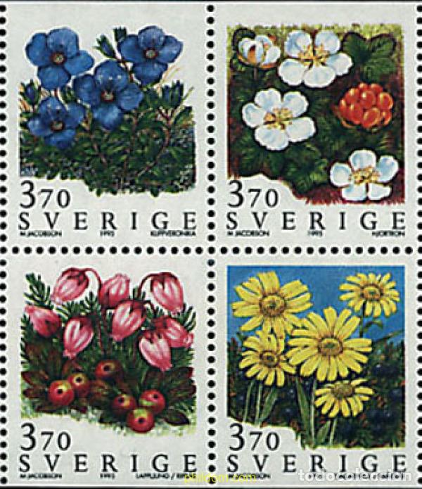 Sellos: 292092 MNH SUECIA 1995 FLORES DE MONTA&Ntilde;A