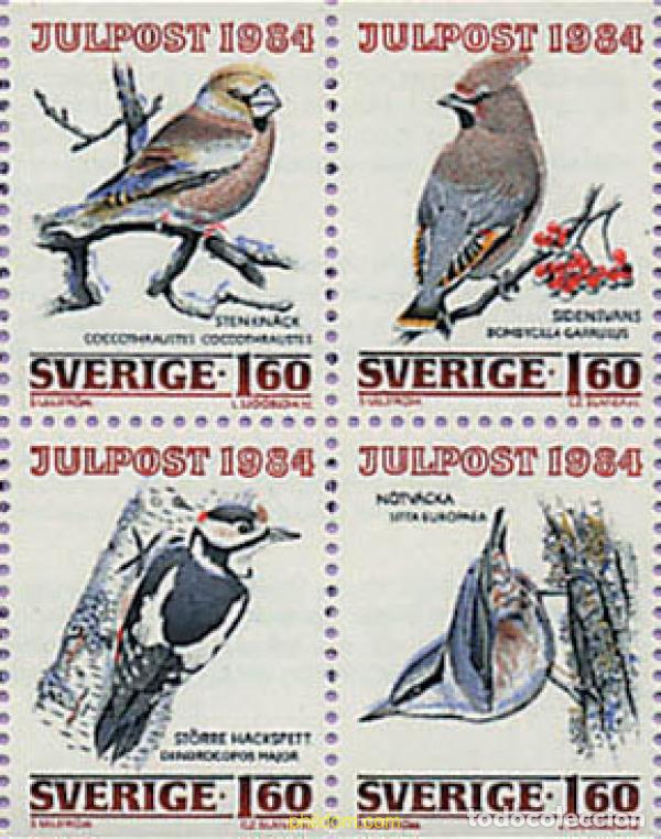Sellos: 110139 MNH SUECIA 1984 PAJAROS DE INVIERNO