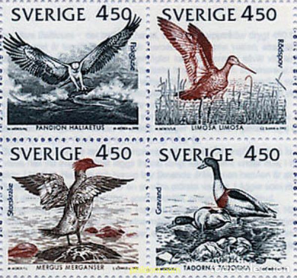 Sellos: 113245 MNH SUECIA 1992 AVES DE LA RIBERA DEL BALTICO