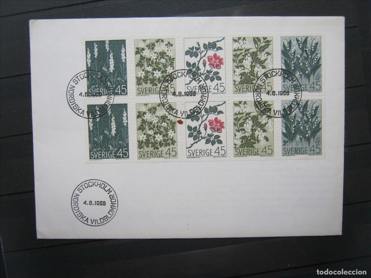 Timbres: SUECIA 1968 CARNET SERIE YVERT HB 590/594 FDC SPD PRIMER D&Iacute;A LUJO.