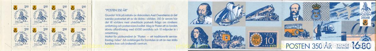 Sellos: 3157 MNH SUECIA 1986 350 ANIVERSARIO DEL CORREO SUECO