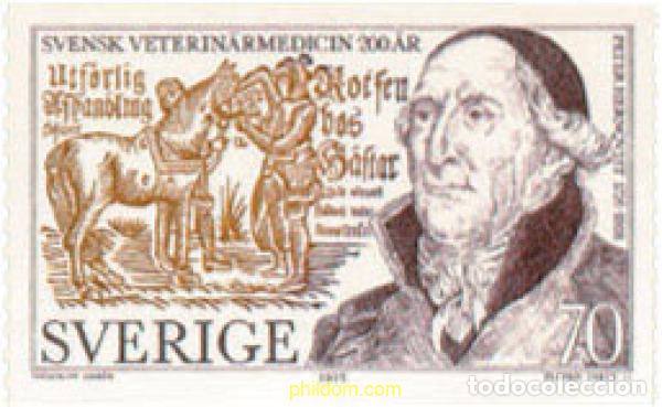 Timbres: 29512 MNH SUECIA 1975 BICENTENARIO DE LA MEDICINA VETERINARIA EN SUECIA