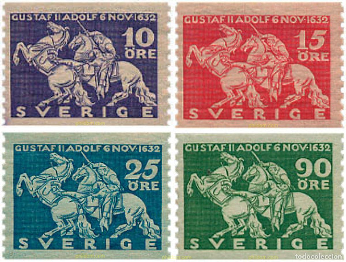 Briefmarken: 363451 HINGED SUECIA 1932 3 CENTENARIO DE LA MUERTE DE GUSTAVO II ADOLFO.