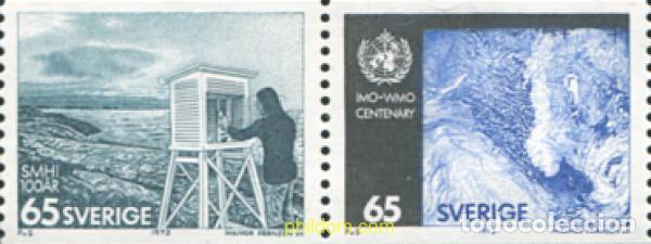 Sellos: 363463 MNH SUECIA 1973 CENTENARIO DE LA METEOROLOGIA INTERNACIONAL