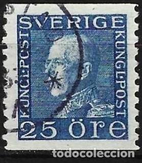 Sellos: Suecia 1925 - Mi 185 I WA - YT 198 - El rey Gustavo V