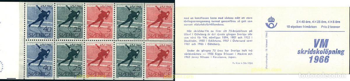 Sellos: 108054 MNH SUECIA 1966 CAMPEONATOS DEL MUNDO DE PATINAJE MASCULINO EN GOTEBORG