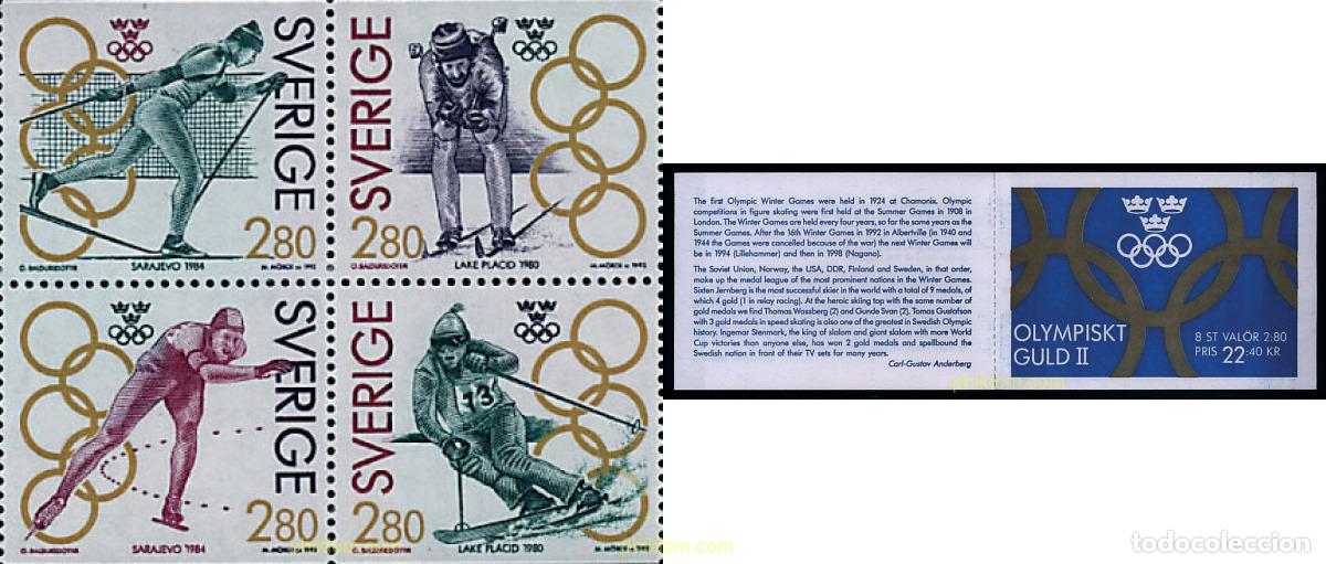 Sellos: 112898 MNH SUECIA 1992 MEDALLISTAS OLIMPICOS
