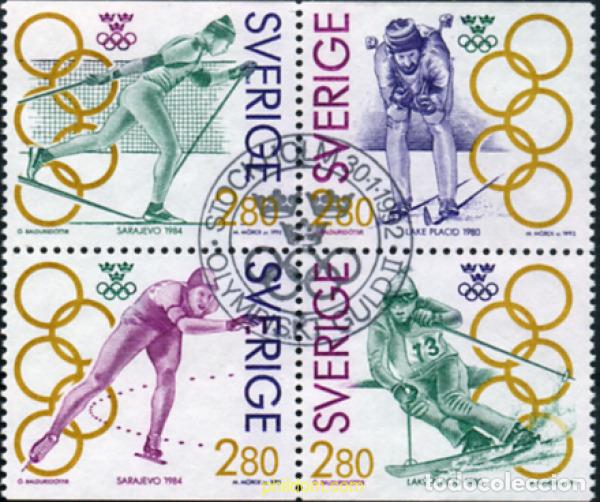 Sellos: 349315 USED SUECIA 1992 MEDALLISTAS OLIMPICOS