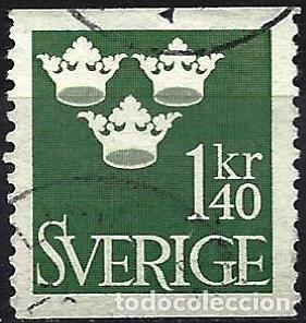 Sellos: Suecia 1948 - Mi 338 xA - YT 339 - Tres coronas