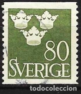Sellos: Suecia 1948 - Mi 336 xA - YT 337 - Tres coronas