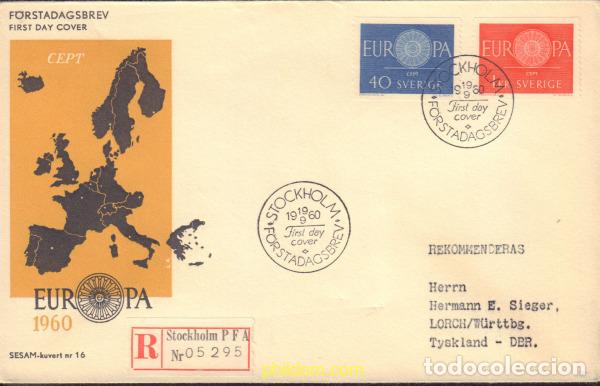 Sellos: 600212 MNH SUECIA 1960 EUROPA CEPT. RUEDA CON 19 RADIOS