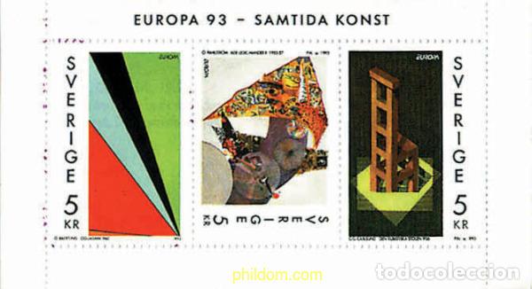 Sellos: 364013 MNH SUECIA 1993 EUROPA CEPT. ARTE CONTEMPORANEO