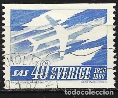 Sellos: Suecia 1961 - Mi 467A - YT 458 - Avi&oacute;n Douglas DC-8
