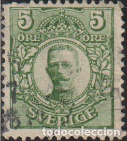 Sellos: Suecia 1911 Scott 77 Sello &ordm; Rey Gustav V Michel 68 Yvert 62 Sweden Stamp Timbre Su&egrave;de Briefmarke