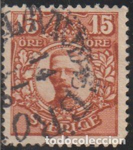 Sellos: Suecia 1911 Scott 82 Sello &ordm; Rey Gustav V Michel 73 Yvert 65 Sweden Stamp Timbre Su&egrave;de Briefmarke