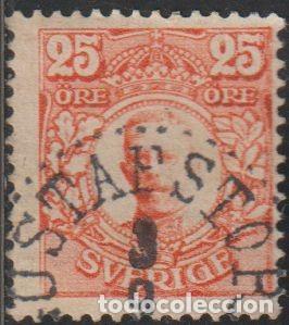 Sellos: Suecia 1911 Scott 84 Sello &ordm; Rey Gustav V Michel 75 Yvert 69 Sweden Stamp Timbre Su&egrave;de Briefmarke