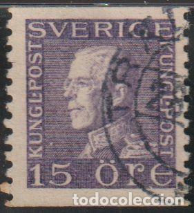 Sellos: Suecia 1922 Scott 167 Sello &ordm; Rey Gustav V Michel 178I WA Yvert 128 Sweden Stamp Timbre Su&egrave;de