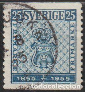 Sellos: Suecia 1955 Scott 474 Sello &ordm; Primer sello Postal Sueco Coronas Michel 402A Yvert 395 Sweden Stamp