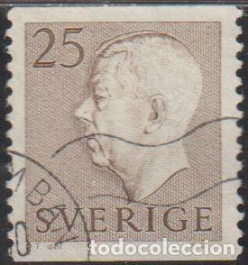 Sellos: Suecia 1957 Scott 507 Sello &ordm; Rey Gustav VI Adolf Michel 426A Yvert 421 Sweden Stamp Timbre Su&egrave;de