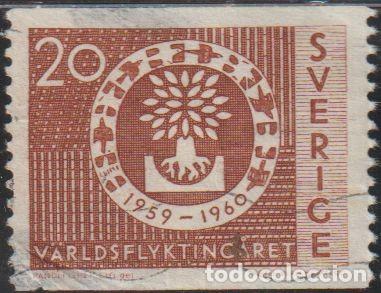 Sellos: Suecia 1960 Scott 553 Sello &ordm; Ayuda a Refugiados Michel 457A Yvert 448 Sweden Stamp Timbre Su&egrave;de B