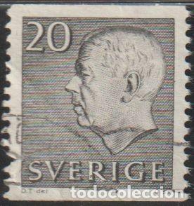 Sellos: Suecia 1961 Scott 572 Sello &ordm; Rey Gustav VI Adolf Michel 469A Yvert 462 Sweden Stamp Timbre Su&egrave;de
