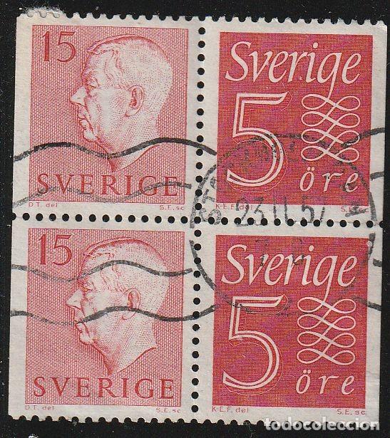 Sellos: Suecia 1957 Scott 513-5 Sellos &ordm; B4 Numeros Nuevo tipo de numeral y Rey Gustav VI Adolf Michel WS