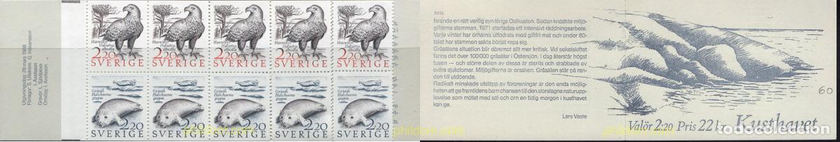 Sellos: 3139 MNH SUECIA 1988 FAUNA DEL LITORAL