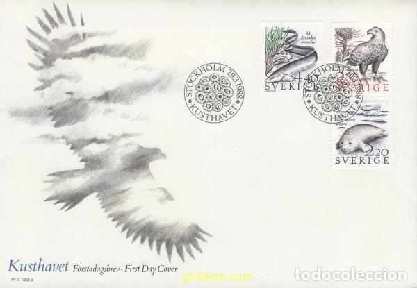 Sellos: 396664 MNH SUECIA 1988 FAUNA DEL LITORAL