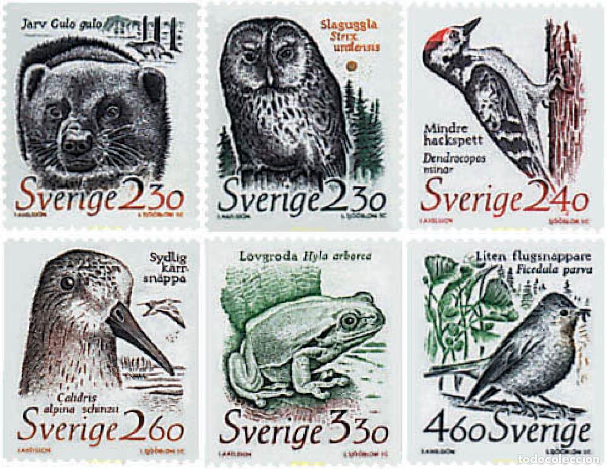 Sellos: 33754 MNH SUECIA 1989 FAUNA EN PELIGRO DE EXTINCION