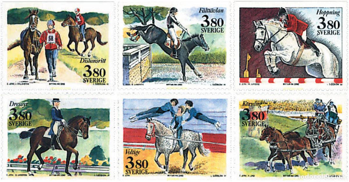 Sellos: 53977 MNH SUECIA 1990 JUEGOS MUNDIALES ECUESTRES EN ESTOCOLMO