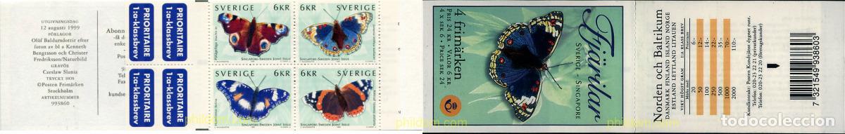 Sellos: 2240 MNH SUECIA 1999 MARIPOSAS