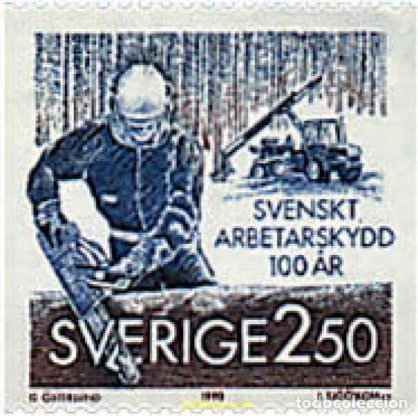 Sellos: 40923 MNH SUECIA 1990 CENTENARIO DE LA SEGURIDAD EN EL TRABAJO INDUSTRIAL SUECO
