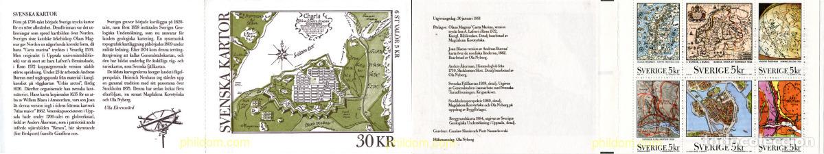 Sellos: 2754 MNH SUECIA 1991 MAPAS Y PLANOS