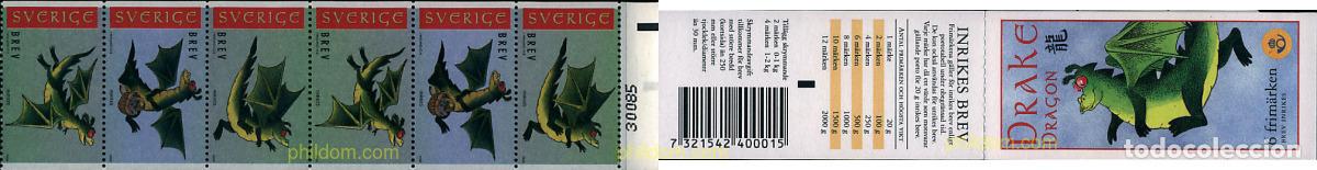 Sellos: 2502 MNH SUECIA 2000 A&Ntilde;O LUNAR CHINO - A&Ntilde;O DEL DRAGON